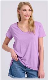 Γυναικείο T-shirt με V Λαιμόκοψη Λιλά Funky Buddha