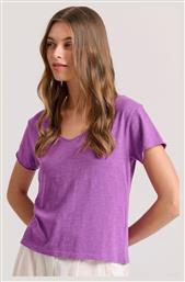 Γυναικείο T-shirt με V Λαιμόκοψη Μωβ Funky Buddha