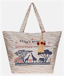 Υφασμάτινη Τσάντα Θαλάσσης με Πορτοφόλι Animal Print Funky Buddha