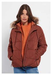 Κοντό Γυναικείο Puffer Μπουφάν για Χειμώνα Chocolate Funky Buddha