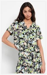 Κοντομάνικο Γυναικείο Πουκάμισο Πράσινο Floral Funky Buddha