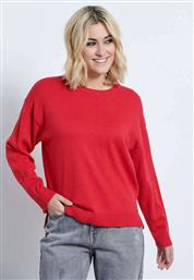 Funky Buddha Μακρυμάνικο Γυναικείο Πουλόβερ Poppy Red από το HallofBrands