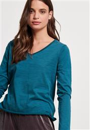 Funky Buddha Μακρυμάνικο Γυναικείο Top Μπλε από το HallofBrands