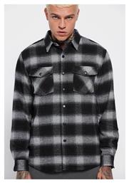 Overshirt Φανελένιο Πουκάμισο Γκρι Funky Buddha