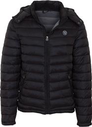 Funky Buddha Puffer Μπουφάν Μαύρο Με Κουκούλα FBM002-01218 από το Factory Outlet