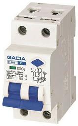 Ρελέ Ράγας Διαρροής 16A Διπολικό με Τάση 230V 6KA 30mA 1+N Type B 500-43542 Gacia