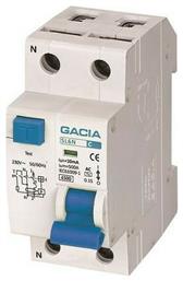 Ρελέ Ράγας Διαρροής 20A Διπολικό με Τάση 230V 4.5KA 30mA 1P+N Type AC 500-43502 Gacia
