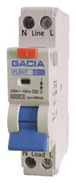Ρελέ Ράγας Διαρροής 25A Μονοπολικό με Τάση 230V 6KA 30mA 1+N Type AC 500-43534 Gacia
