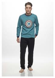 Χειμερινή Ανδρική Πιτζάμα Βαμβακερή Πετρόλ Galaxy