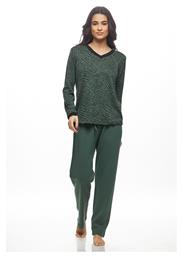 Χειμερινό Γυναικείο Σετ Πιτζάμας Βαμβακερό Πράσινο/μαύρο Galaxy