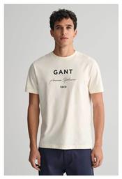 Ανδρικό T-shirt Κοντομάνικο Κρέμ Gant