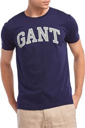 Gant Ανδρικό T-shirt Navy Μπλε με Λογότυπο από το Maroudas