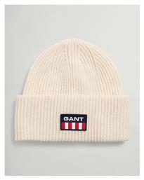 Beanie Unisex Σκούφος με Rib Πλέξη σε Μπεζ χρώμα Gant