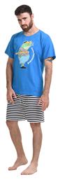 Ανδρική Βαμβακερή Πυτζάμα ''good Morning Honey''-001007 Μπλε Ρουά Gazzaz