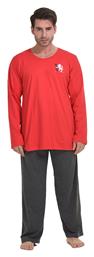 Ανδρική Βαμβακερή Πυτζάμα Plus Size 1xl-4xl 010125 Κόκκινο Gazzaz