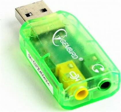 Virtus Εξωτερική USB Κάρτα Ήχου 2.0 σε Πράσινο χρώμα Gembird