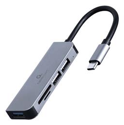USB 2.0 Hub 3 Θυρών με σύνδεση USB-C Ασημί Gembird