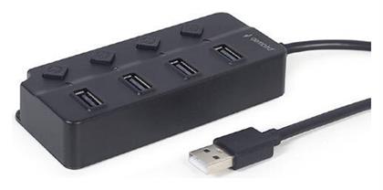 USB 2.0 Hub 4 Θυρών με σύνδεση USB-A και Εξωτερική Παροχή Ρεύματος Gembird