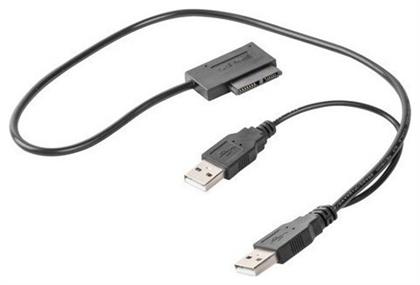 Gembird USB to SATA Αdapter for Slim SATA SSD, DVD Μαύρο (A-USATA-01)