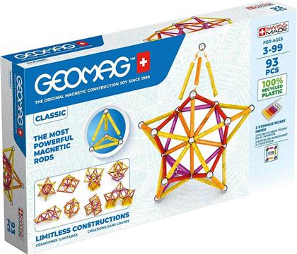 Geomag Μαγνητικό Παιχνίδι Κατασκευών Classic 93pcs για Παιδιά 3+ Ετών