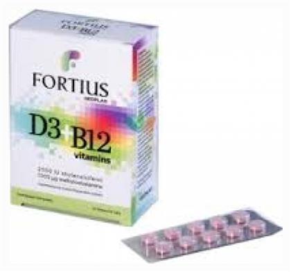 Nutraceuticals Fortius D3 & B12 2500iu 1000mg Πολυβιταμίνη 2500iu 1000mg 30 ταμπλέτες Geoplan