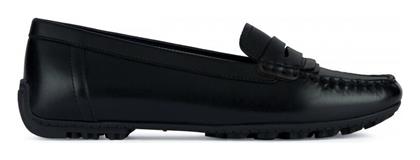 Δερμάτινα Γυναικεία Loafers σε Μαύρο Χρώμα Geox