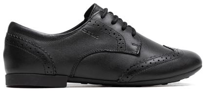 Δερμάτινα Παιδικά Μοκασίνια με Κορδόνια Μαύρα J Plie'B Geox από το Epapoutsia