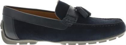 Moner Suede Ανδρικά Μοκασίνια σε Μπλε Χρώμα Geox