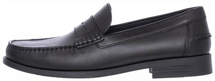 New Damon B Δερμάτινα Ανδρικά Loafers σε Μαύρο Χρώμα Geox