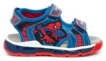 Παιδικά Πέδιλα Spiderman Ανατομικά με Σκρατς & Φωτάκια Geox