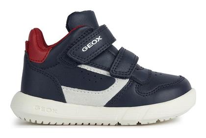 Παιδικά Sneakers High Ανατομικά με Σκρατς Navy Μπλε Geox