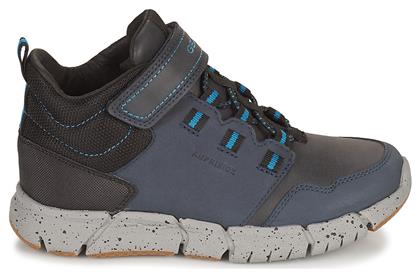 Παιδικά Sneakers High Flexyper ABX Ανατομικά με Σκρατς για Αγόρι Μπλε Geox