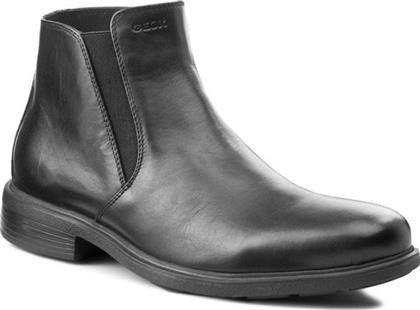 Geox U Dublin D Δερμάτινα Μαύρα Ανδρικά Μποτάκια με Φερμουάρ από το Z-mall