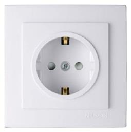 Nilson Μονή Χωνευτή Πρίζα Ρεύματος Ασφαλείας Geyer