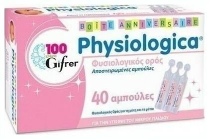 Physiologica Αμπούλες Φυσιολογικού Ορού για Βρέφη και Παιδιά 40x5ml Gifrer