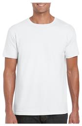 Softstyle 64000 Ανδρικό Διαφημιστικό T-shirt Κοντομάνικο σε Λευκό Χρώμα Gildan