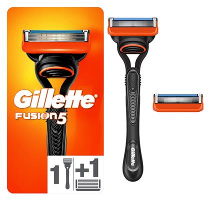 Gillette Fusion5 Ξυραφάκι με Ανταλλακτικές Κεφαλές 5 Λεπίδων και Λιπαντική Ταινία για Ευαίσθητες Επιδερμίδες 2τμχ