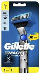 Mach3 Turbo 3D Ξυραφάκι με Ανταλλακτικές Κεφαλές 3 Λεπίδων & Λιπαντική Ταινία Champions League 2τμχ Gillette
