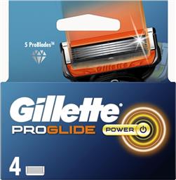 Gillette ProGlide Power Ανταλλακτικές Κεφαλές με 5 Λεπίδες & Λιπαντική Ταινία 4τμχ
