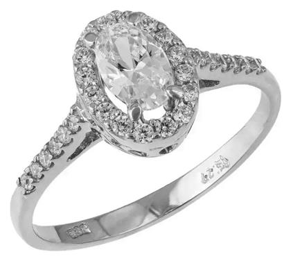 Γυναικείο Δαχτυλίδι Λευκόχρυσο 14Κ - Kosmima24