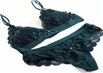 Γυναικείο Σετ Bralette - Brazilian Cotton Hill Δαντέλα Σκούρο Πράσινο από το Suc