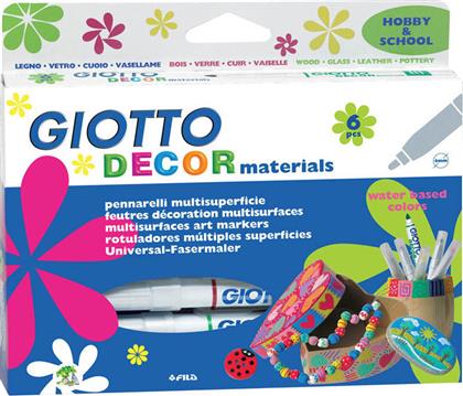 Decor Materials Σετ Μαρκαδόροι Χειροτεχνίας 6τμχ Giotto