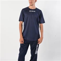 Givova MAC01-0004 Αθλητικό Ανδρικό T-shirt Μπλε με Λογότυπο