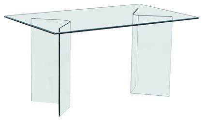 Glasser Clear Τραπέζι Κουζίνας Γυάλινο Διάφανο 150x90x75εκ. Woodwell