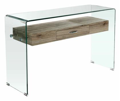 Glasser Wood Κονσόλα από Ξύλο & Γυαλί Δρυς Μ120xΠ40xΥ75εκ. Woodwell