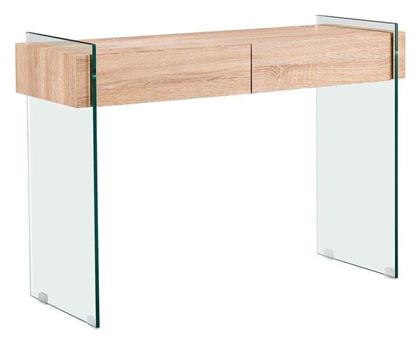 Glasser Wood Κονσόλα Γυάλινη Δρυς Μ110xΠ40xΥ76εκ. Woodwell