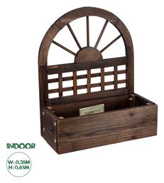 Antipaxos Ζαρντινιέρα με Καφασωτό σε Καφέ Χρώμα 38x45cm GloboStar