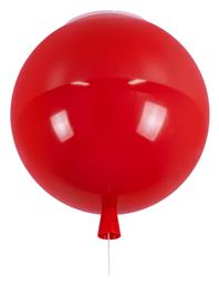 Balloon Μονόφωτο Παιδικό Φωτιστικό Κρεμαστό από Πλαστικό με Υποδοχή E27 Κόκκινο 30x33cm GloboStar
