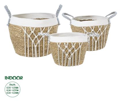Κασπώ σε Μπεζ Χρώμα 25x20cm Σετ 3τμχ GloboStar