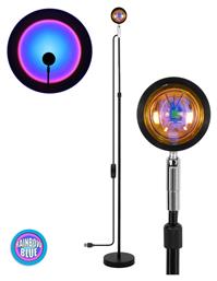 Rainbow Blue 180° LED Φωτιστικό Δαπέδου Υ94εκ. Μαύρο GloboStar